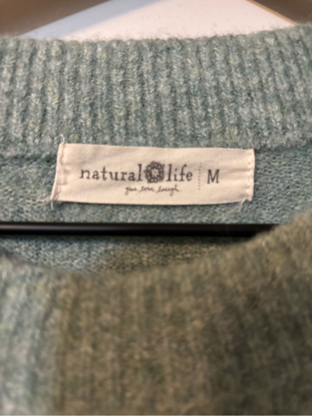 NATURAL LIFE Sage Green Knit Crewneck Sweater - Picture 2 of 2